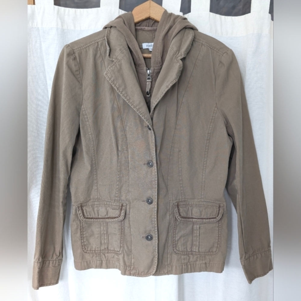 Vintage Roots 73 Ladies Camel Cotton Jacket with Hood